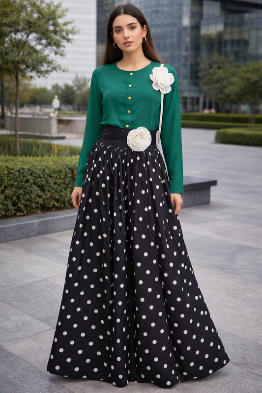 POLKA DOT ROSE SKIRT