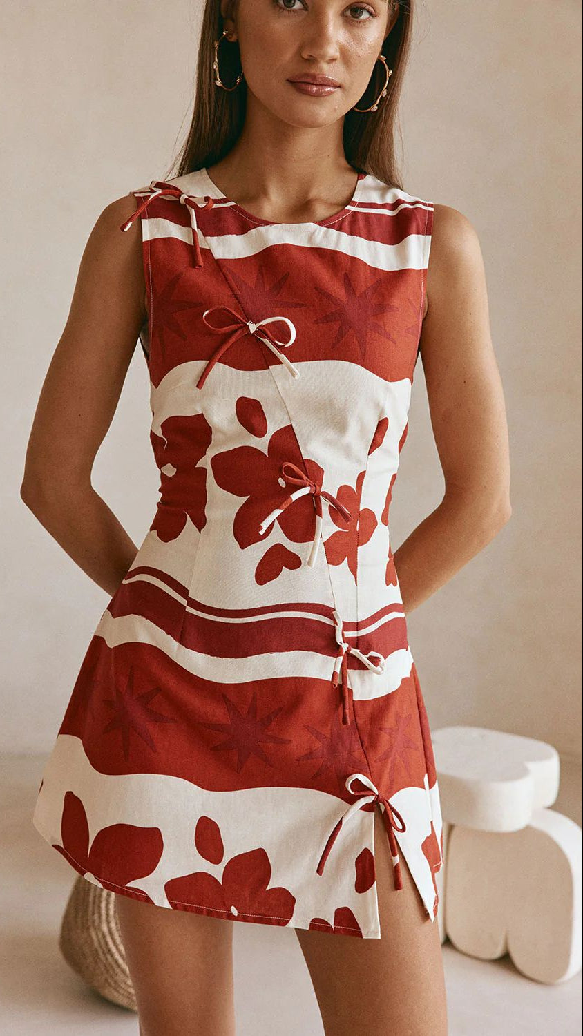 CRIMSON BOW DRESS