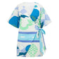 SHADES OF BLUE WRAP SHORT DRESS