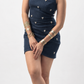 DENIM DRESS WHITE BEADED