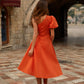 MILIN ORANGE TIE KNOT DRESS