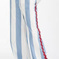 LINEN STRIPED RED LACE PANTS
