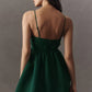 GREEN EMBELLISHED FLARE DRESS