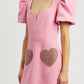 HEART EMBELLISHED MINI DRESS