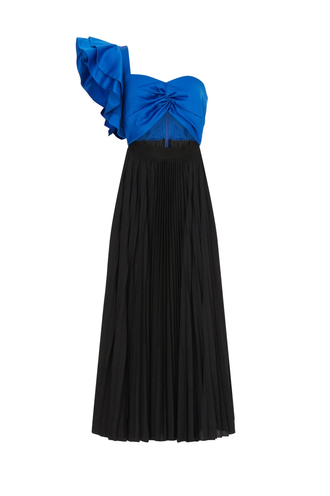 SATIN GEORGETTE PLEATED DRESS