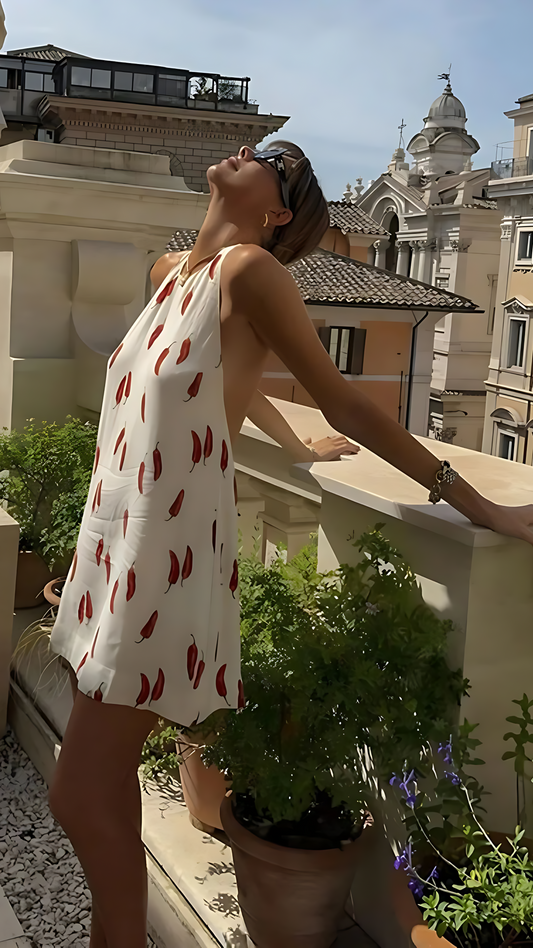 CHILLI PRINT MINI DRESS