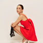RED CHARLIE FLARED OUT DRESS