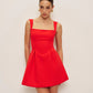 RED CHARLIE FLARED OUT DRESS