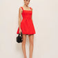 RED CHARLIE FLARED OUT DRESS