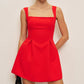 RED CHARLIE FLARED OUT DRESS