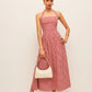 GINGHAM PRINT RED COTTON DRESS