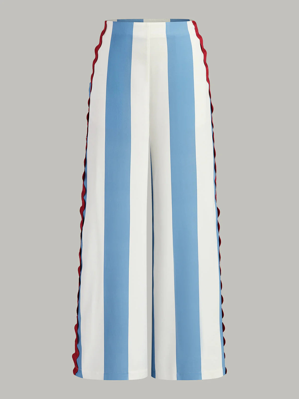LINEN STRIPED RED LACE PANTS