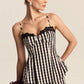 GINGHAM WIDE LEG PEPLUM CO-ORD