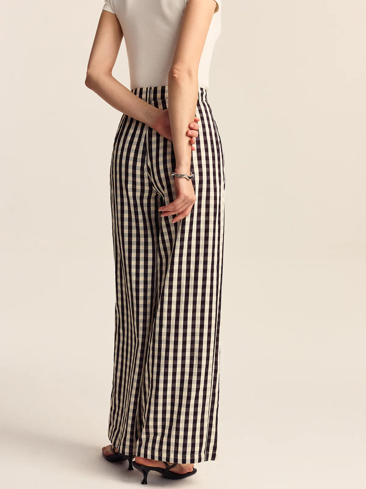 GINGHAM WIDE LEG PEPLUM CO-ORD