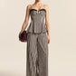 GINGHAM WIDE LEG PEPLUM CO-ORD