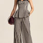GINGHAM WIDE LEG PEPLUM CO-ORD