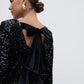 BOW BLACK SEQUIN DRESS