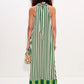 EMERALD COAST STRIPE HALTER MAXI DRESS