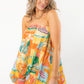 BUBBLE HEM PRINTED DRESS