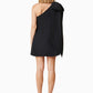 BOW ONE SHOULDER BLACK DRESS