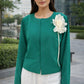 EMERALD GREEN 3-D FLOWER TOP
