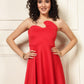 RED LONG LIYA MIDI DRESS