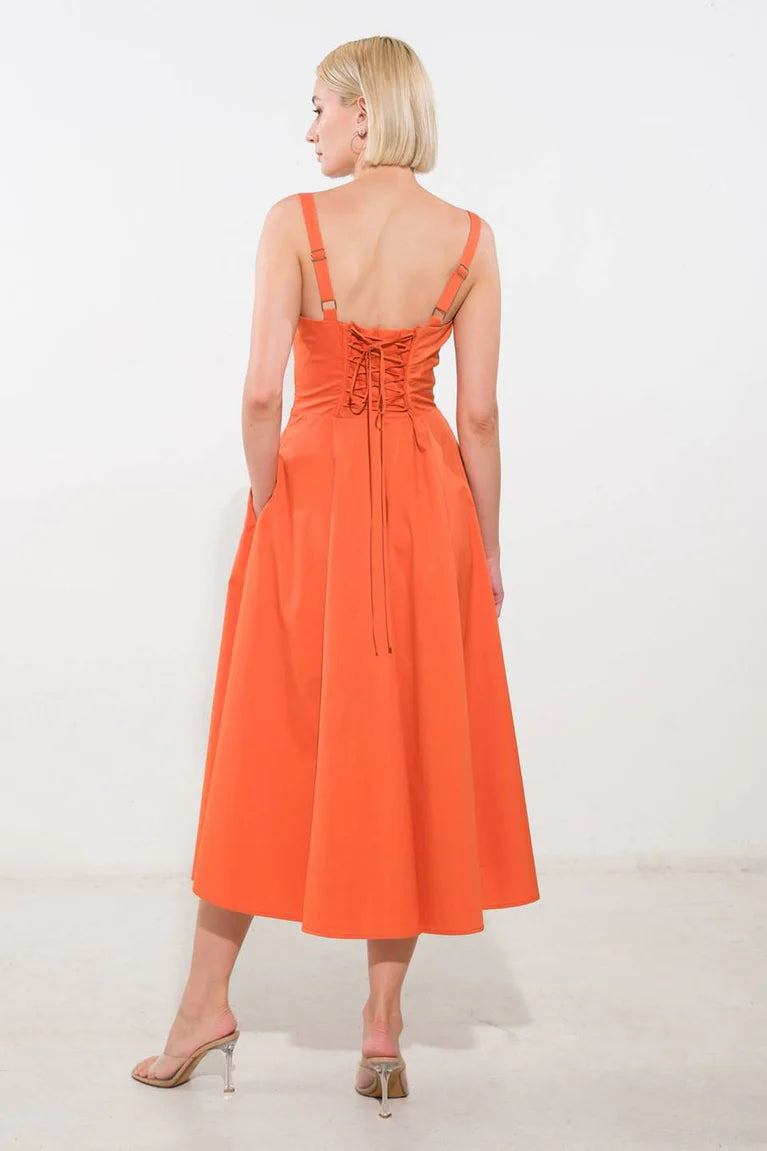 CAPTIVATING ORANGE RESORT DRESS