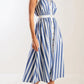 COASTAL STRIPE HALTER DRESS