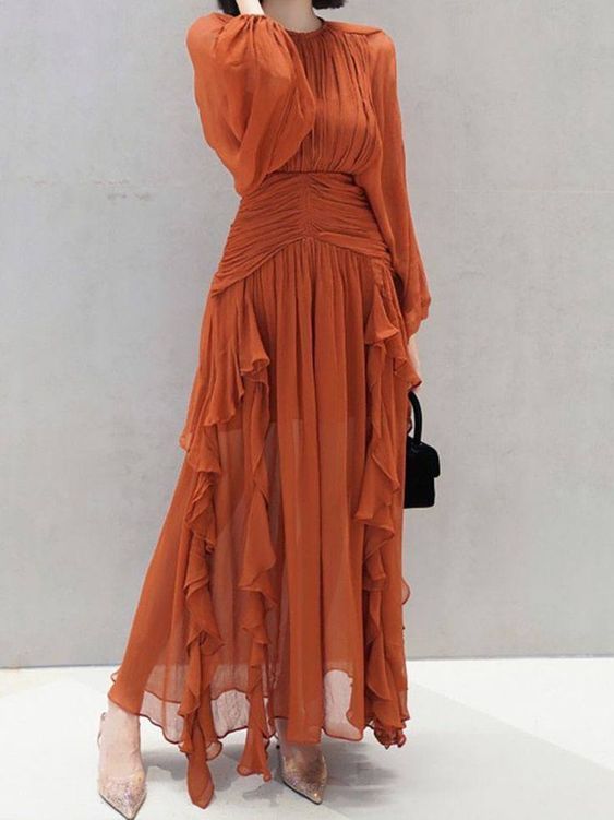 SPRING MAXI CHIFFON DRESS