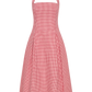 GINGHAM PRINT RED COTTON DRESS