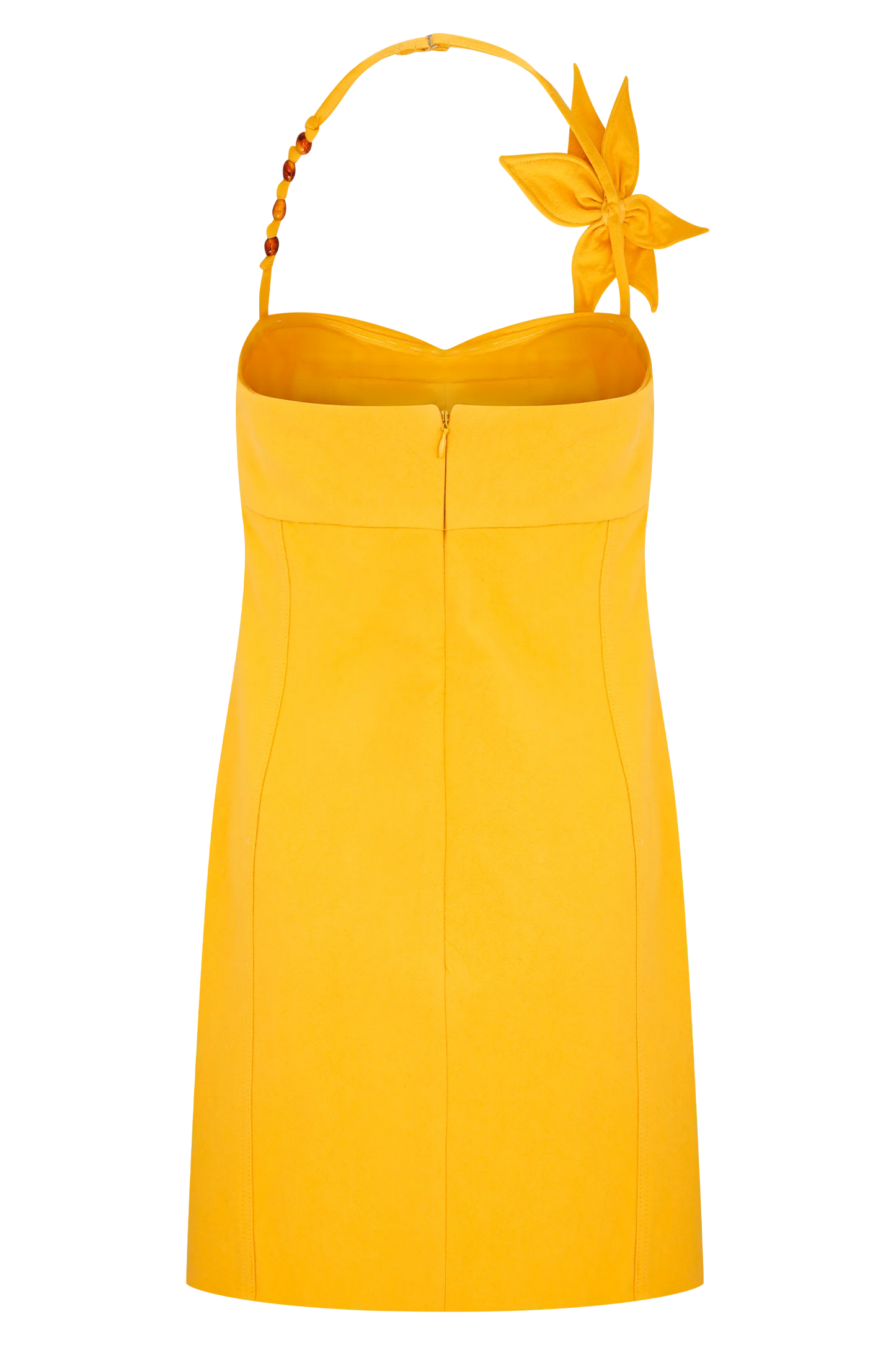 3-D FLORAL MUSTARD DRESS