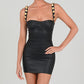 FAUX LEATHER PARTY DRESS