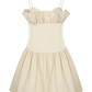 CREAM FRILL COTTON MINI DRESS