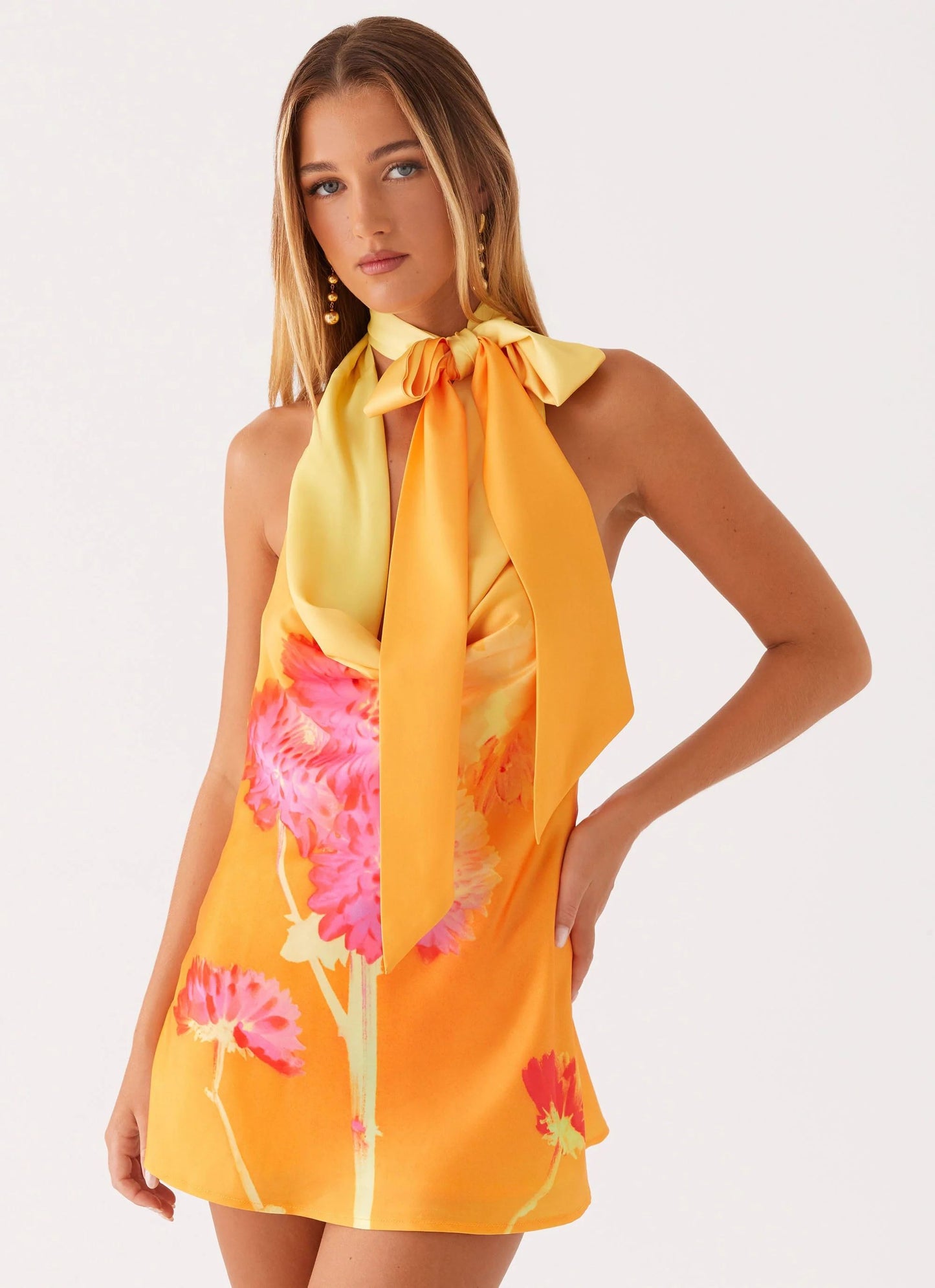SIENNA COWL NECK MINI DRESS