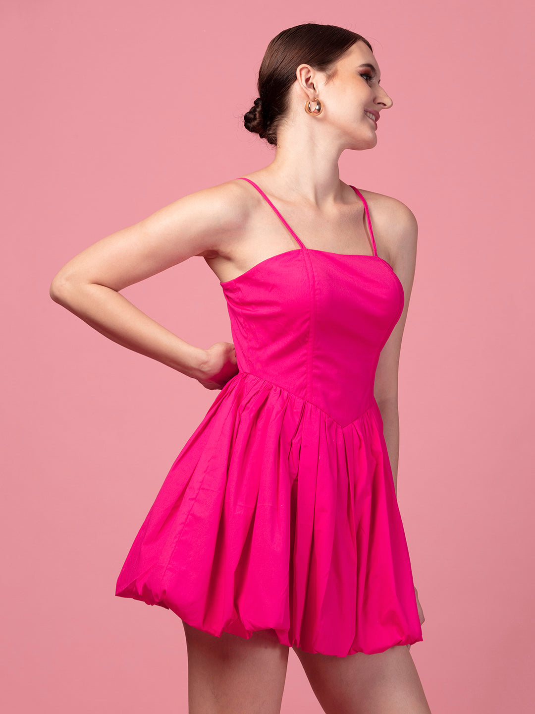 FUCHSIA PINK BUD DRESS