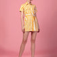 STRIPED TIE KNOT SHIRT DRESS