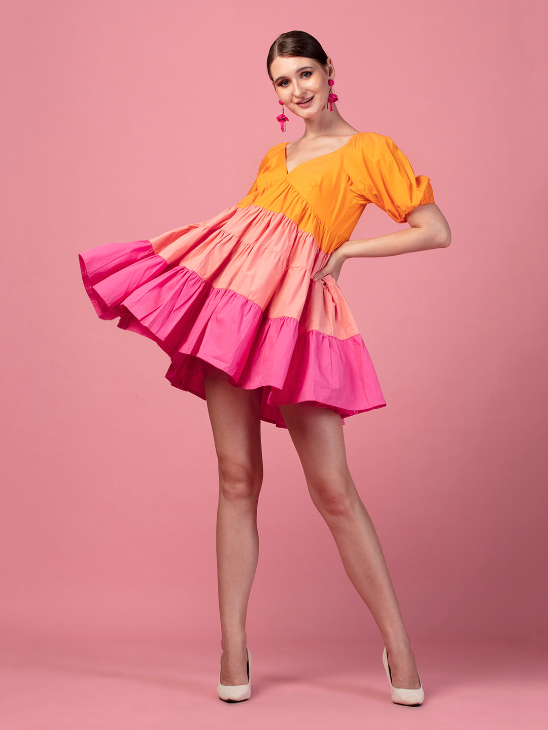 BUBBLE GUM FRILL DRESS