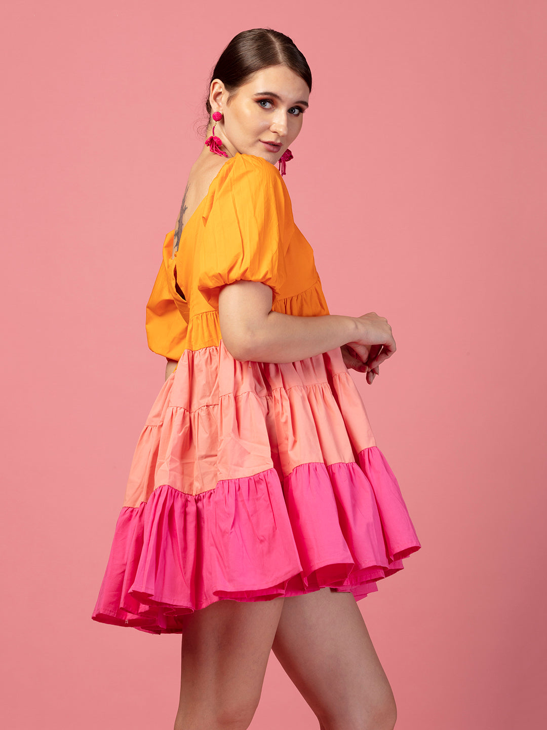 BUBBLE GUM FRILL DRESS