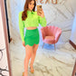GREEN AND NEON SKIRT C0-ORD