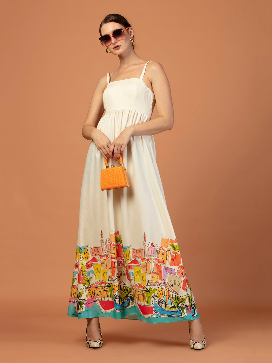 WHITE CITY PRINT MAXI DRESS