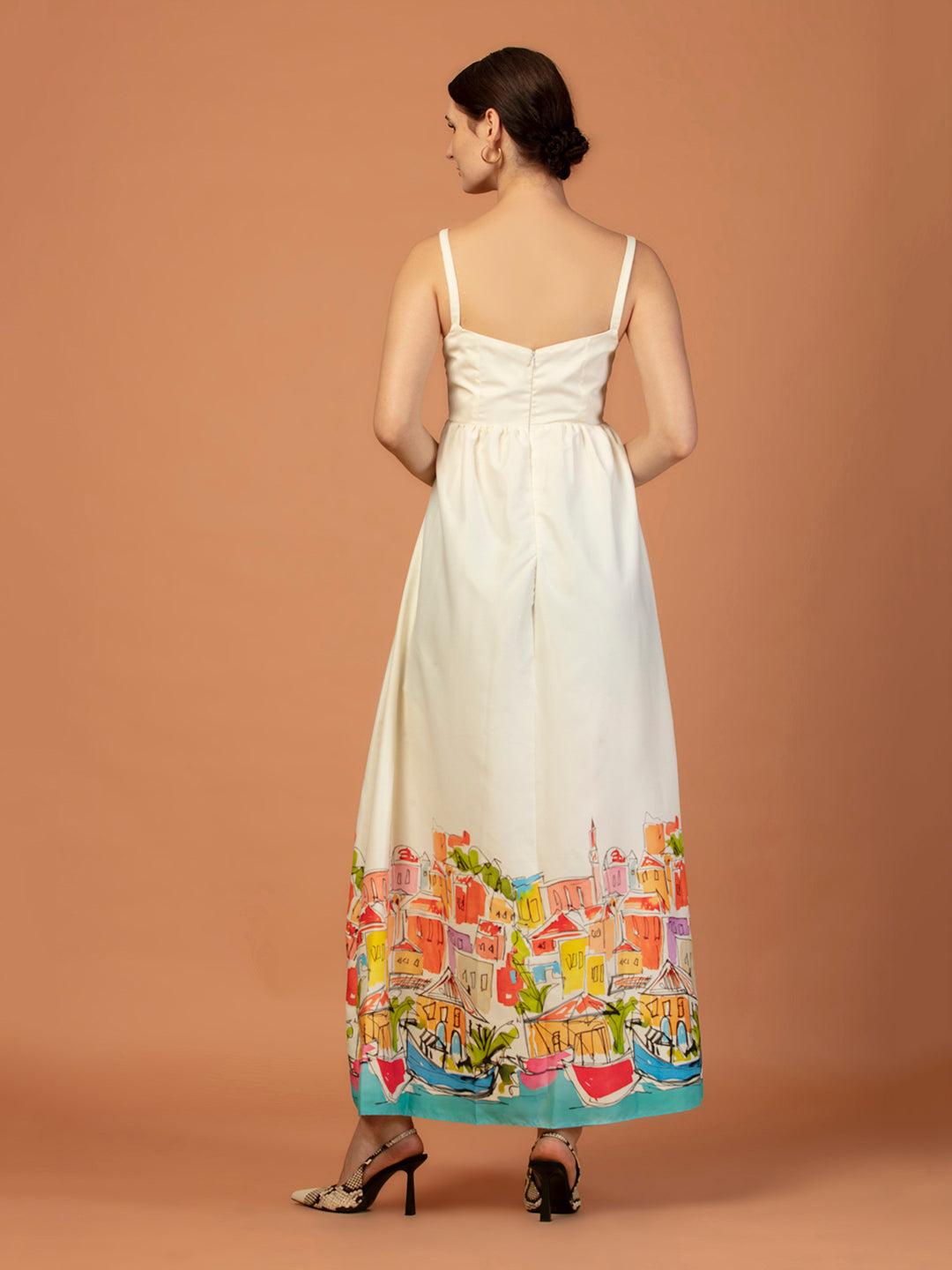 WHITE CITY PRINT MAXI DRESS