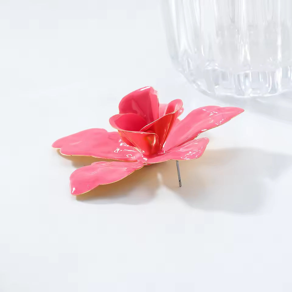 PINK PANSY PETAL EARRINGS