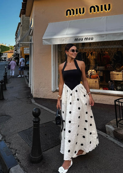 ÉLEGANCE DOTS MAXI DRESS