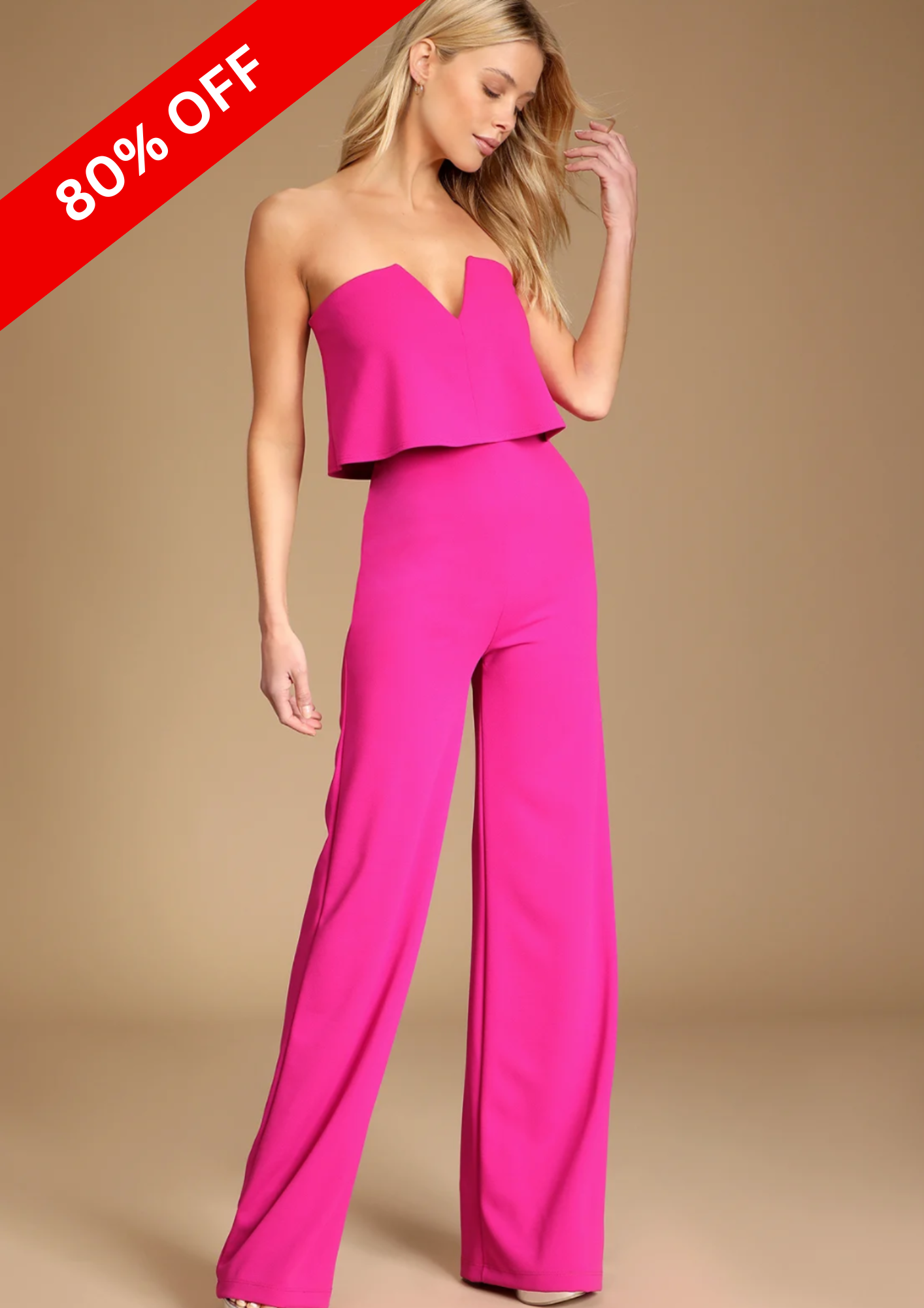 FRILL FUCHSIA JUMPSUIT
