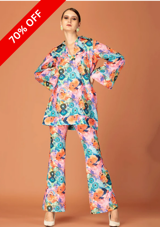 FLORAL TUNIC STYLE CO-ORS SET