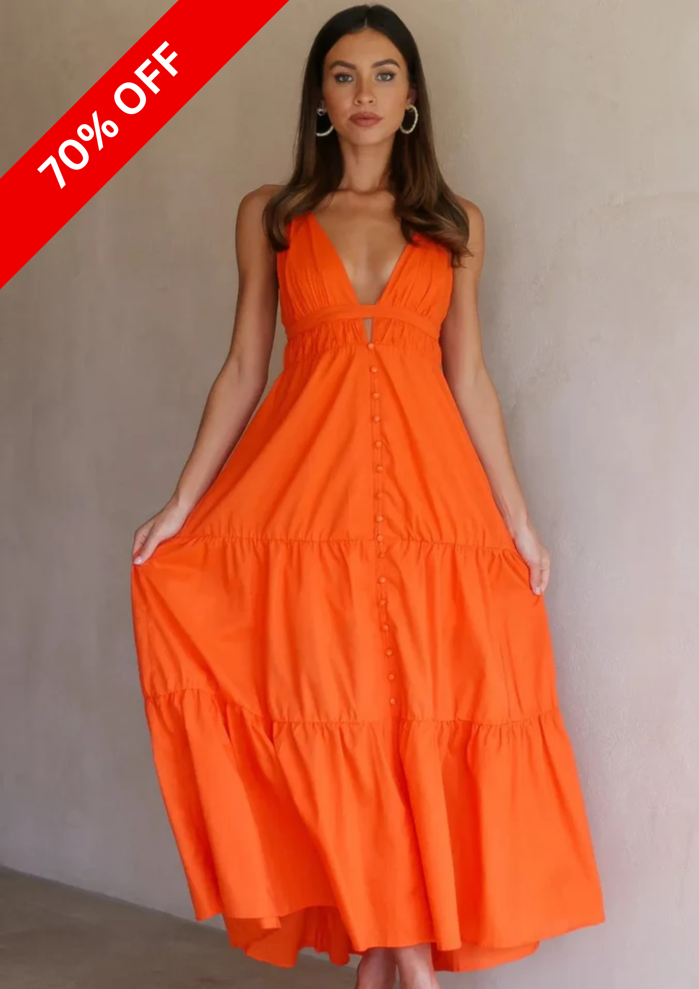 FLARRY ORANGE MAXI DRESS
