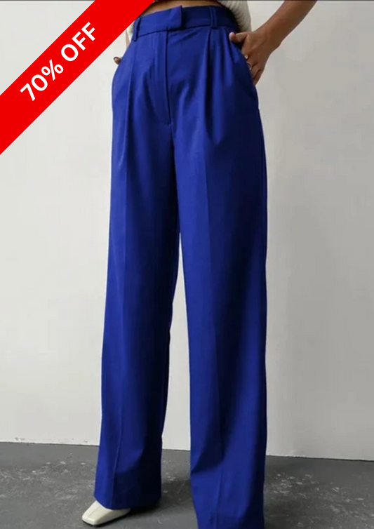 SOLID STRAIGHT PANT BLUE