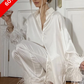 Long Sleeve Feather Pants Suit