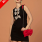 EMBELLISHED BLACK BOW DRESS