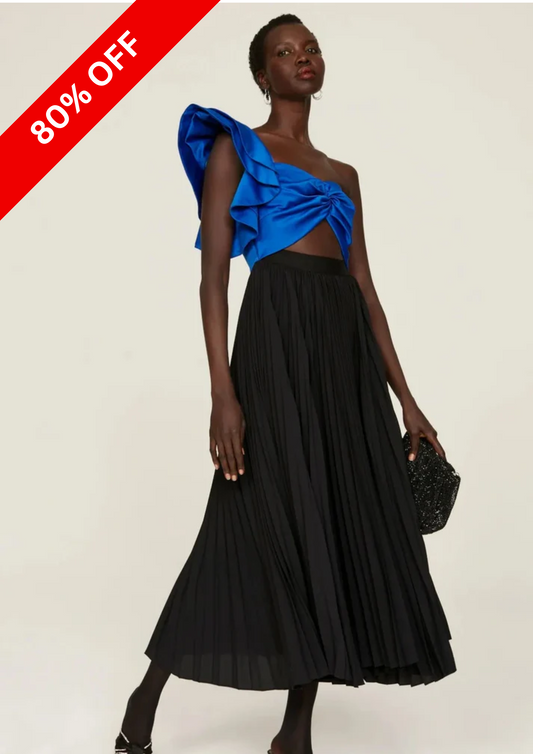 SATIN GEORGETTE PLEATED DRESS